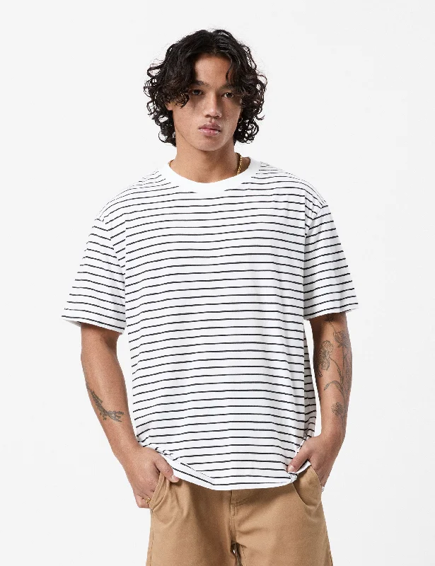 Get It Before It’s Gone Vanders Breton Stripe Tee - Black White