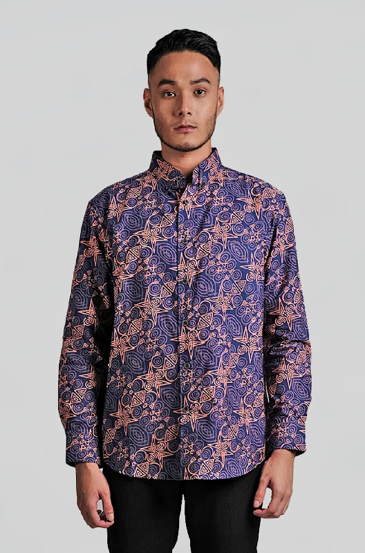 Price Meltdown My Slim Fit Long Sleeve Waves Iris Bloom