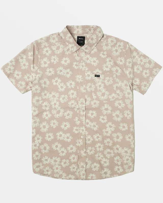 Inventory Reduction That'll Do Print Short Sleeve Shirt - Pale Mauve Floral