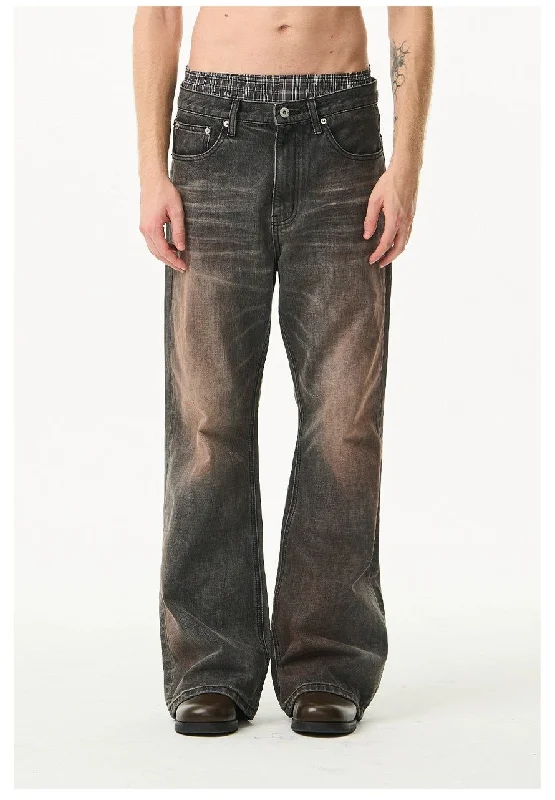 Stock Up Rust Faded Bootcut Jeans