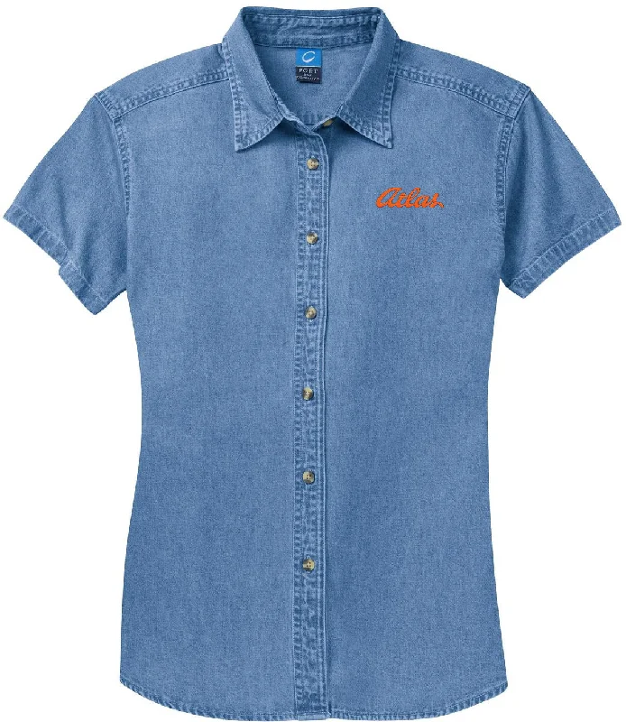 Weekend Savings Bonanza Port & Company Ladies Short Sleeve Value Denim Shirt