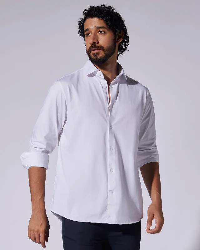 Bargain Prices White Stretch Knit Shirt