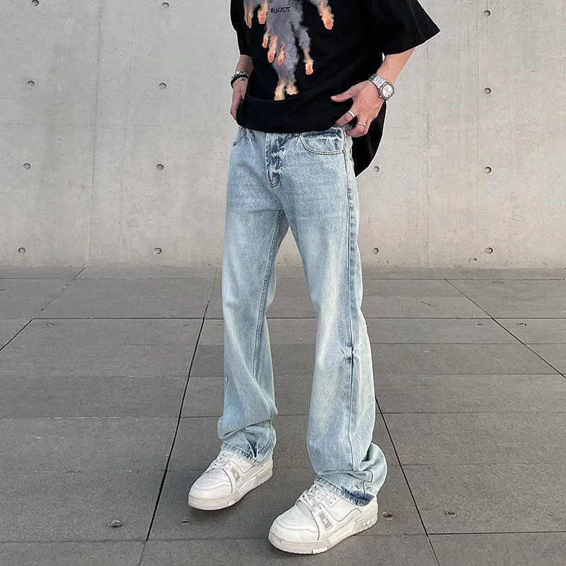 Bargain Alert Washed Ice Blue Straight Jeans