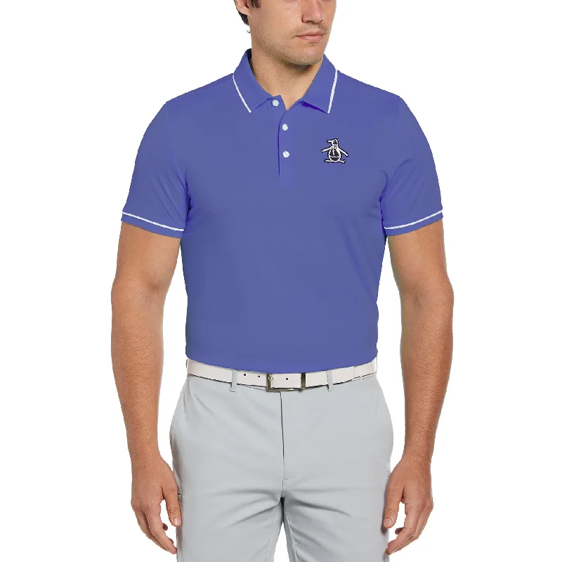 Reduced Price Oversized Pete Tipped Short Sleeve Golf Polo Shirt In Amparo Blue