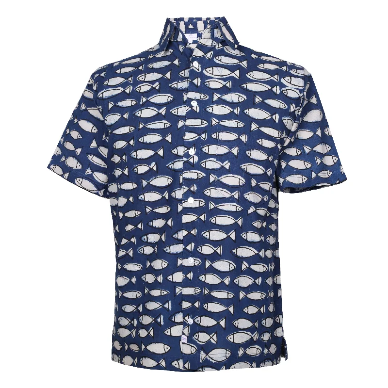 Weekend Deals That Spark Fresh Fish Indigo Short Sleeve Men's Shirt
