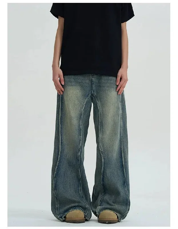 Discount Mania Lightning Wave Flared Jeans