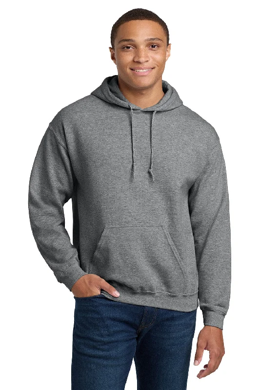Epic Value Gildan Mens Pill Resistant Hooded Sweatshirt Hoodie w/ Pouch Pocket - Heather Graphite Grey