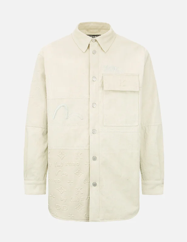 Weekend Deals to Make You Smile Embossed Monogram Padded Shirt Jacket