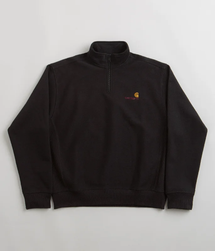 Best Choice Carhartt Half Zip American Script Sweatshirt - Black