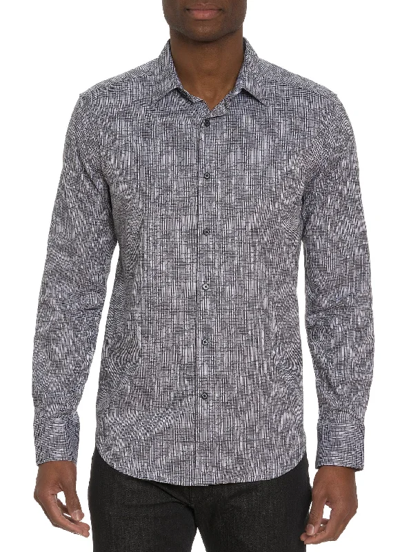 Don't Wait Robert Graham Electric Slide Long Sleeve Woven Shirt-Grey
