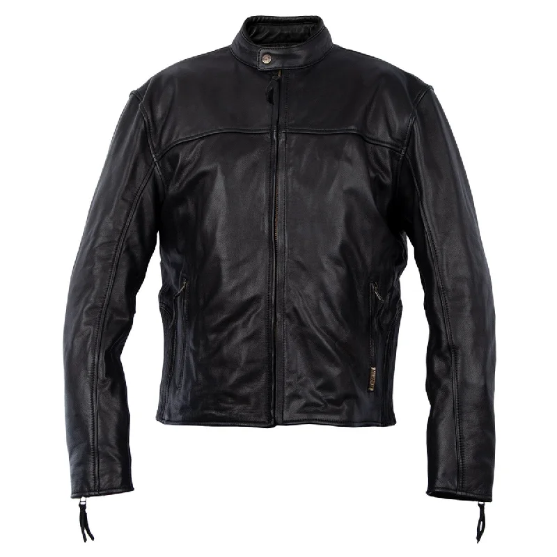 Overstock Milwaukee Motorcycle Clothing Company MV5020 Men's Black Motorcycle Leather Jacket with Scotter Collar Overstock Milwaukee Motorcycle Clothing Company MV5020 Men's Black Motorcycle Leather Jacket with Scotter Collar