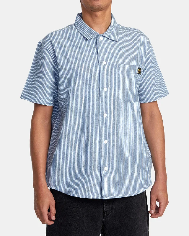 Savings Event Dayshift Stripe II Short Sleeve Shirt - Chambray