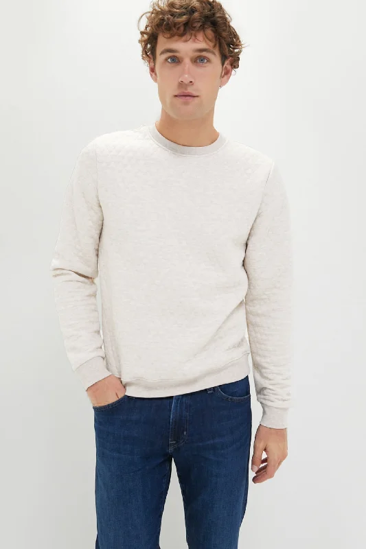 Unmissable Offer Dark Oat Heather Corbet Quilted Crewneck Sweater