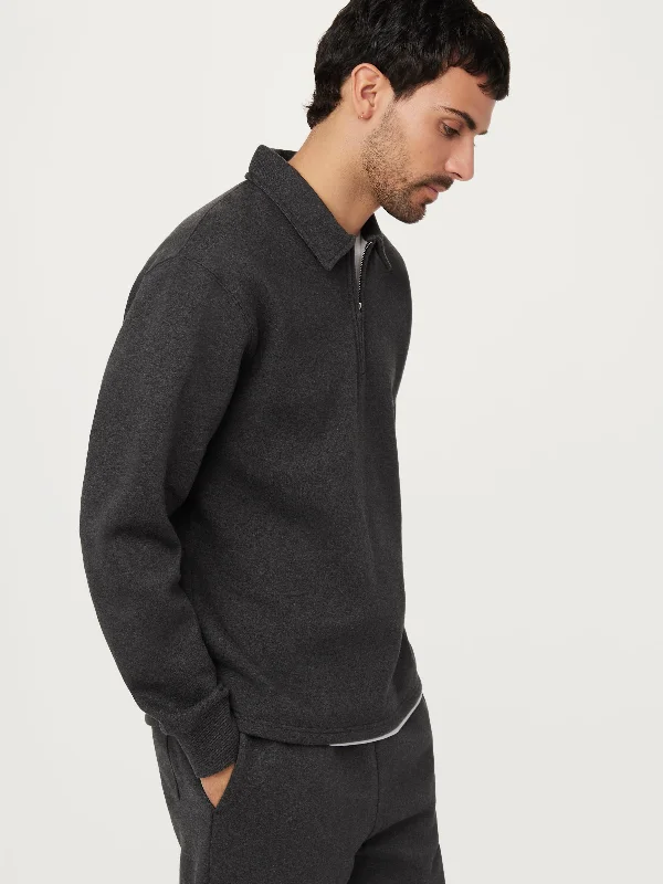 Price Slash The Fleece Half-Zip Sweatshirt in Grey Black