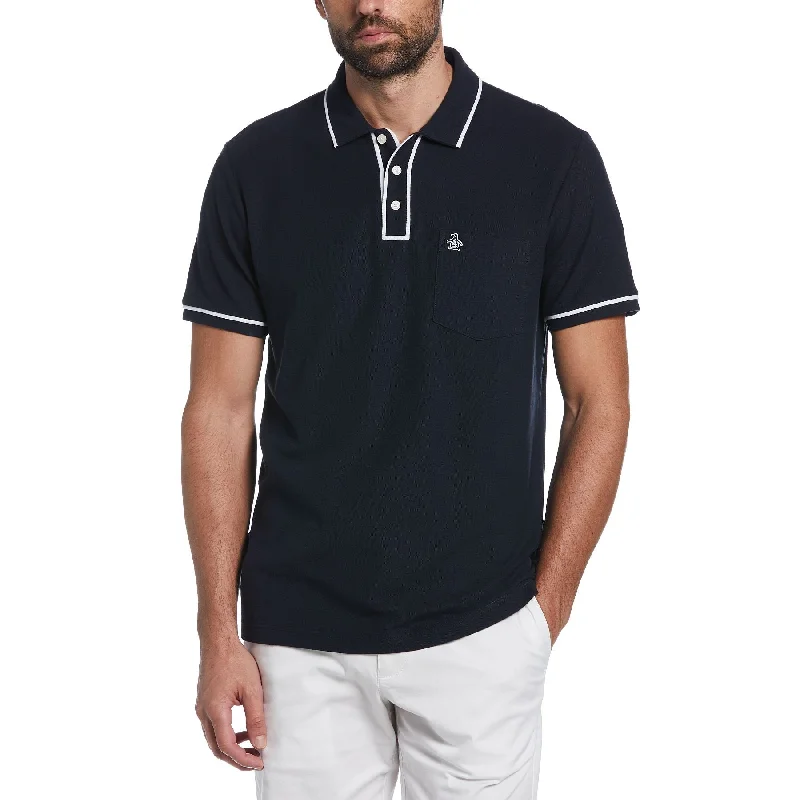 Closeout Deal The Earl Organic Cotton Pique Polo Shirt In Dark Sapphire