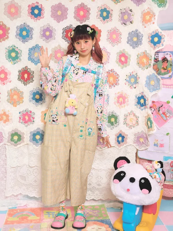 Grand Opening Sale Yellow plaid casual overalls【s0000007677】