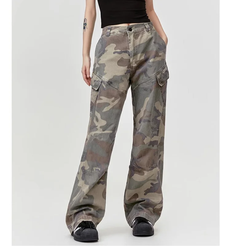 Limited Stock Faded Camo Side Pocket Cargo Pants
