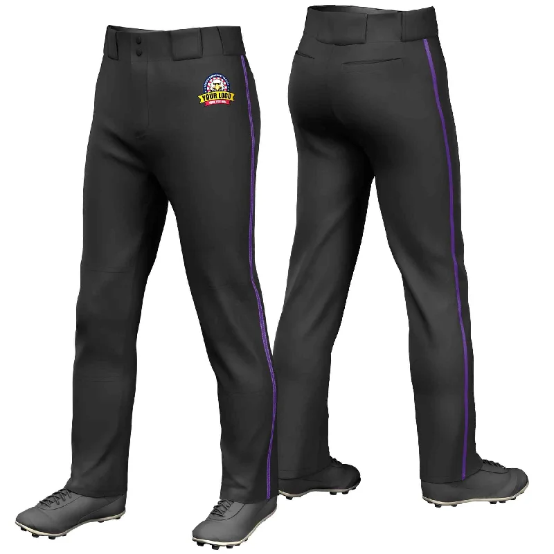 Incredible Offers Custom Black Purple Classic Fit Stretch Practice Loose-fit Baseball Pants Incredible Offers Custom Black Purple Classic Fit Stretch Practice Loose-fit Baseball Pants