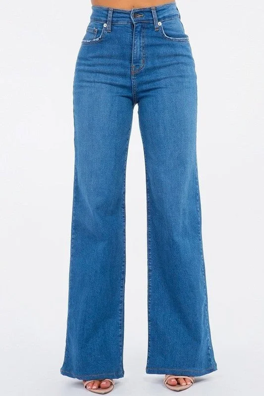 Limited Quantity Wide Leg Jean in Medium Blue