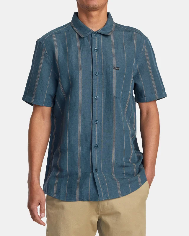 Weekend Offers That Shine Mercy Stripe Short Sleeve Shirt - Duck Blue