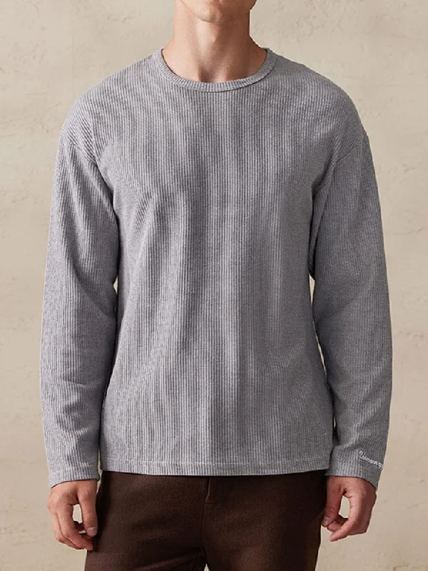 Weekend Bargains to Sizzle Casual Ribbed Pitted Sweatshirt
