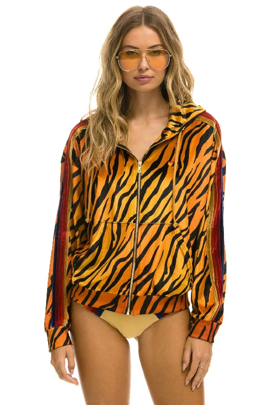 Last Chance CLASSIC VELVET RELAXED ZIP HOODIE - TIGER