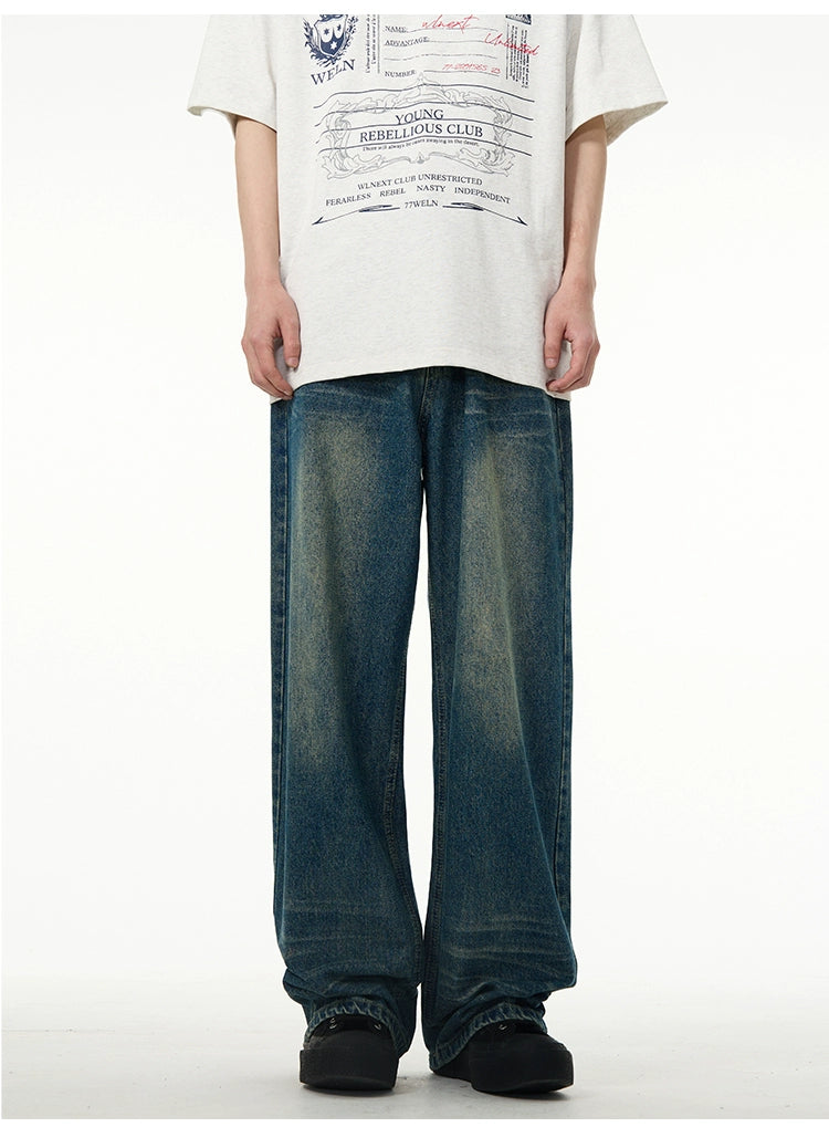 Clearance Sale Faded Thigh Comfty Jeans