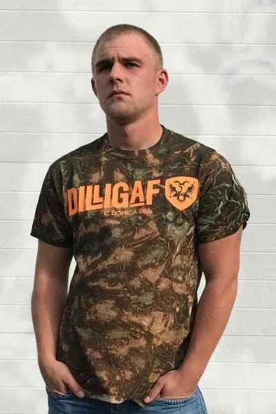 Year-End Sale Dilligaf Camo Orange Classic Tee