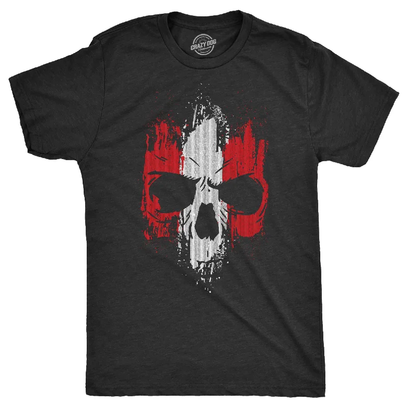 Flash Deal Grunge Striped Skull Men's T Shirt