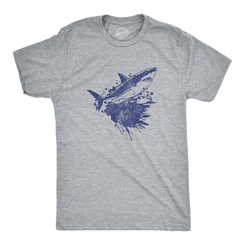 Super Deal Shark Ink Splatter Men's T Shirt